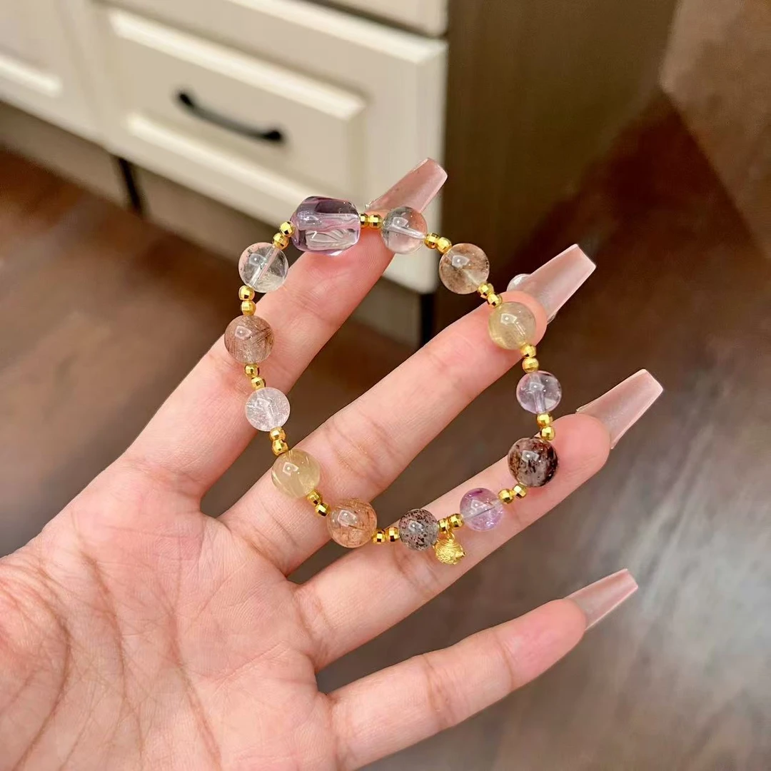 “超七大满贯”能量·绿幽灵超七天然水晶手串