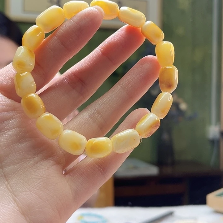 蜜蜡未镶嵌裸石手串