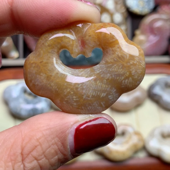 硅化珊瑚（珊瑚玉）颈饰未镶嵌