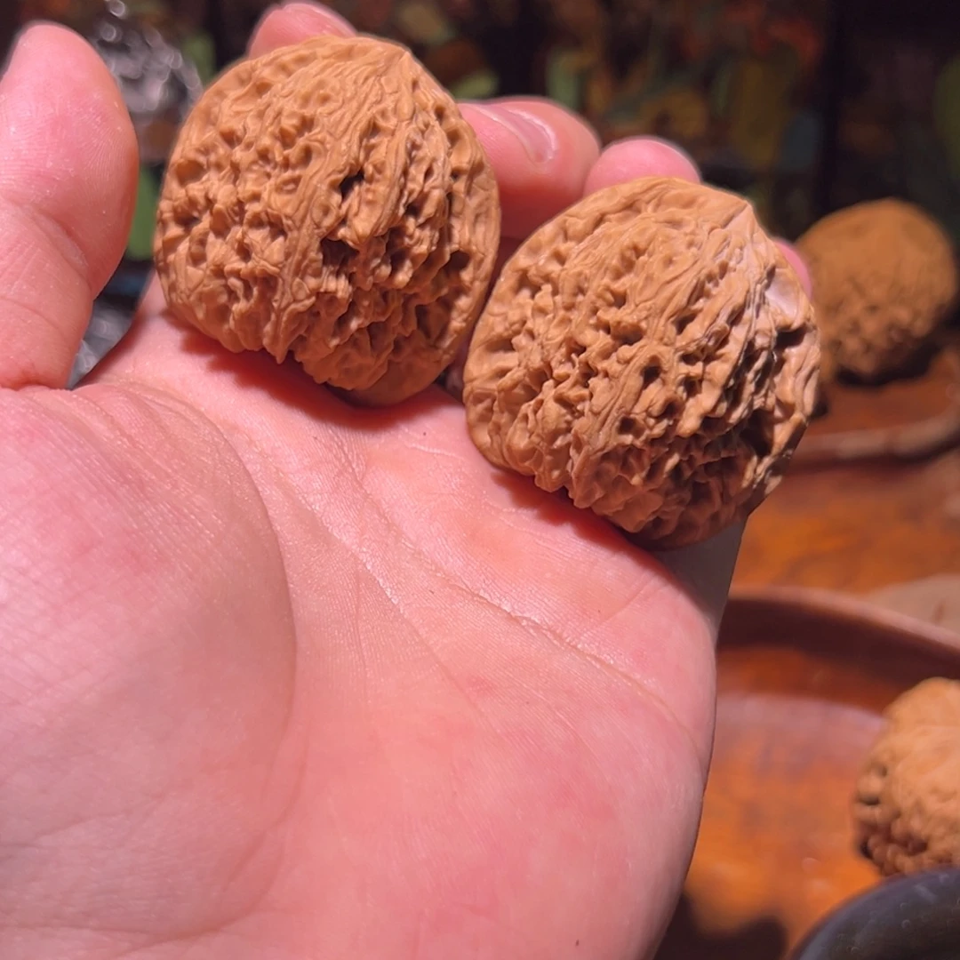 吊坠文玩核桃42全品涿鹿南疆石一对