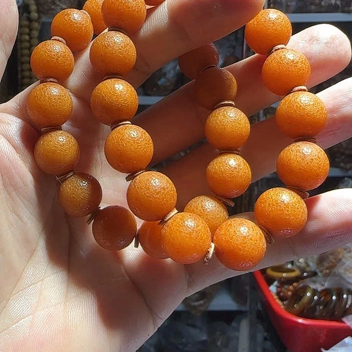 琥珀未镶嵌手链13橘皮手串多样性发其一