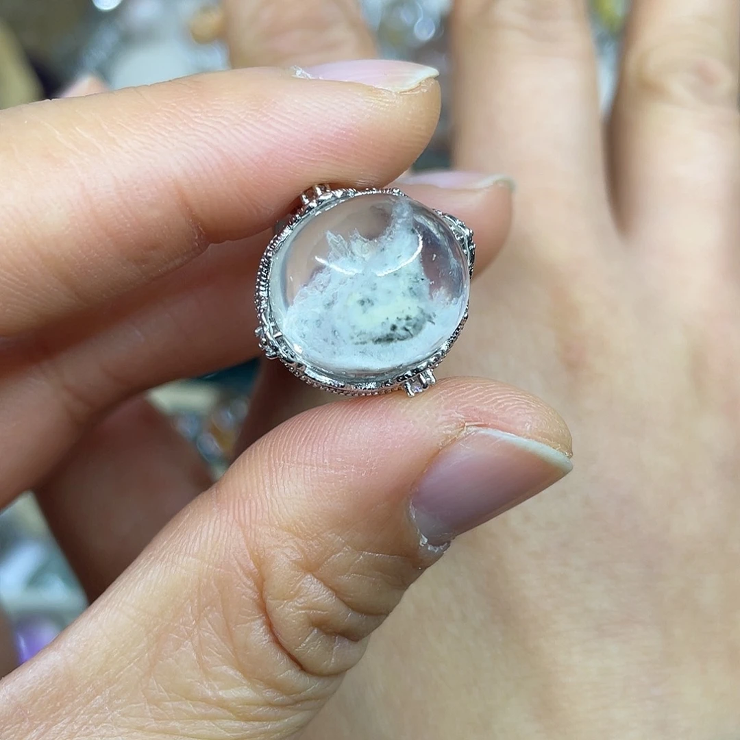 【闪购商品】银S925镶嵌珠宝半成品水晶戒指