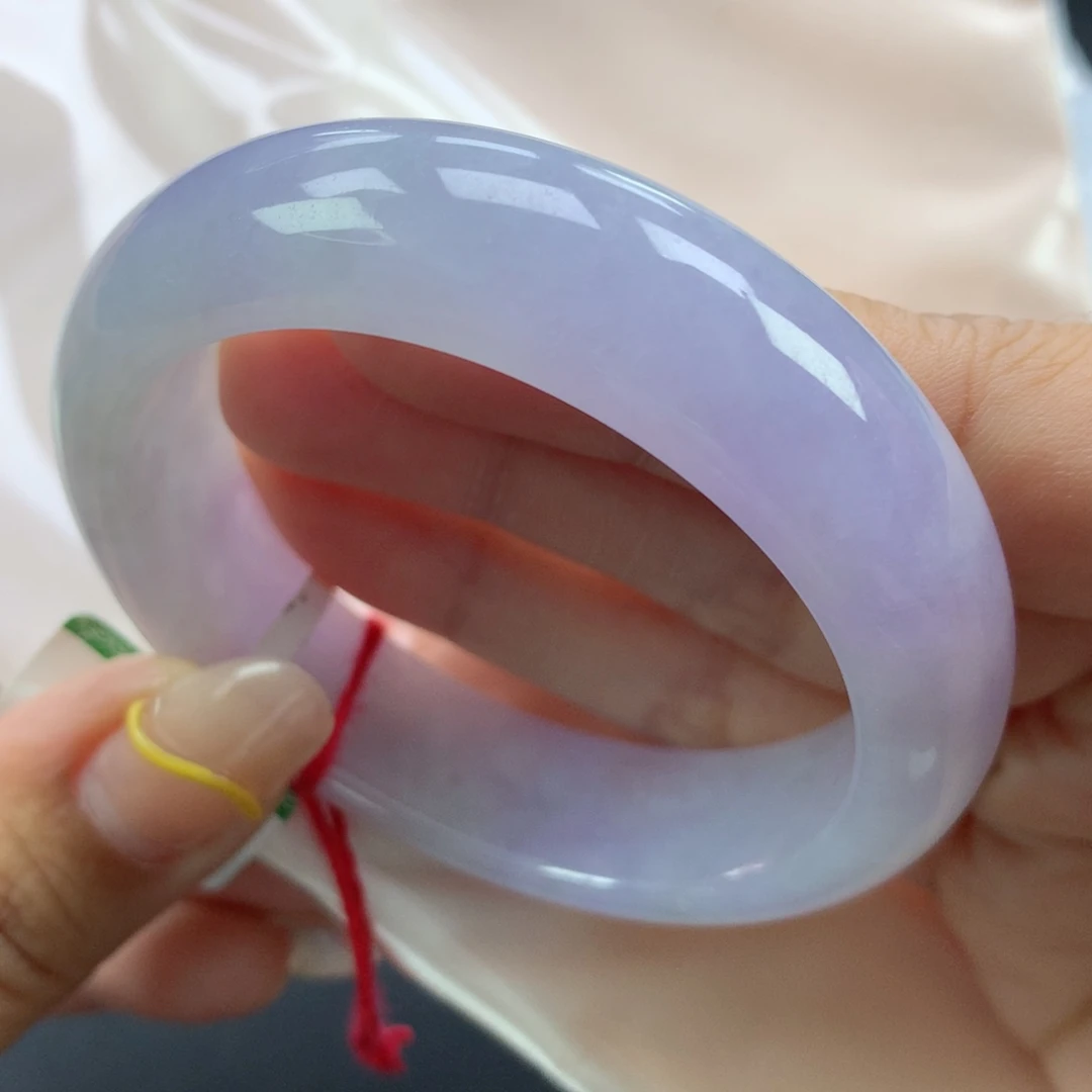 翡翠手镯未镶嵌缅甸天然翡翠手镯54.8正