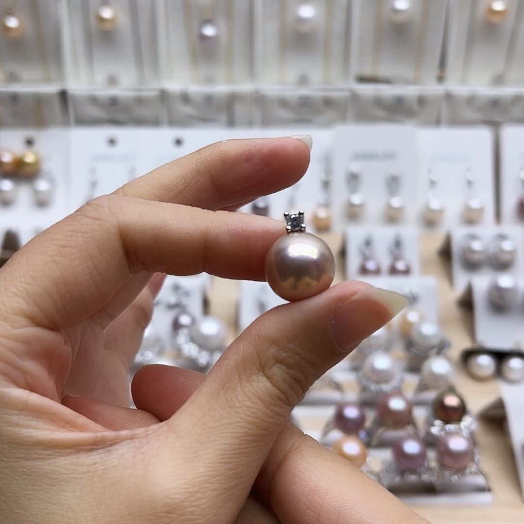 吊坠(赠链)淡水珍珠银S925镶嵌13