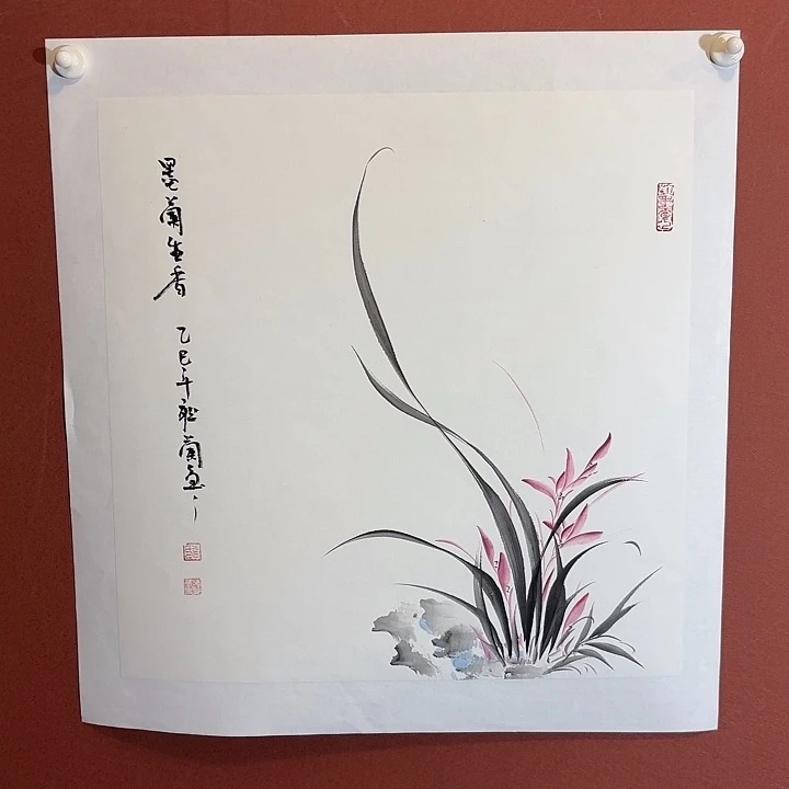 国画听兰老师花鸟