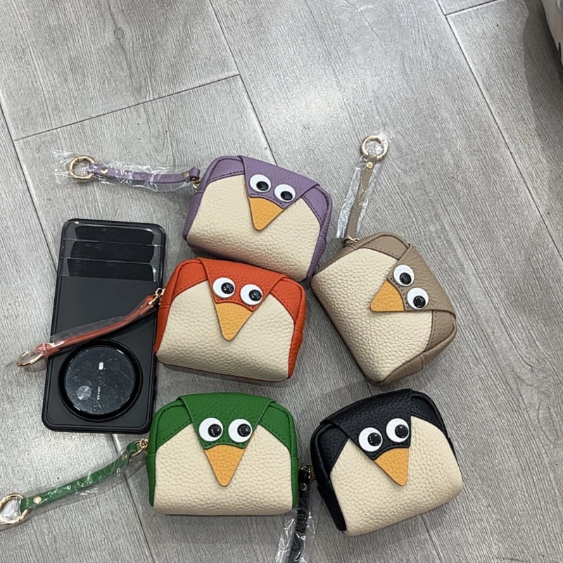 头层牛皮啄木鸟零钱包卡包钥匙包