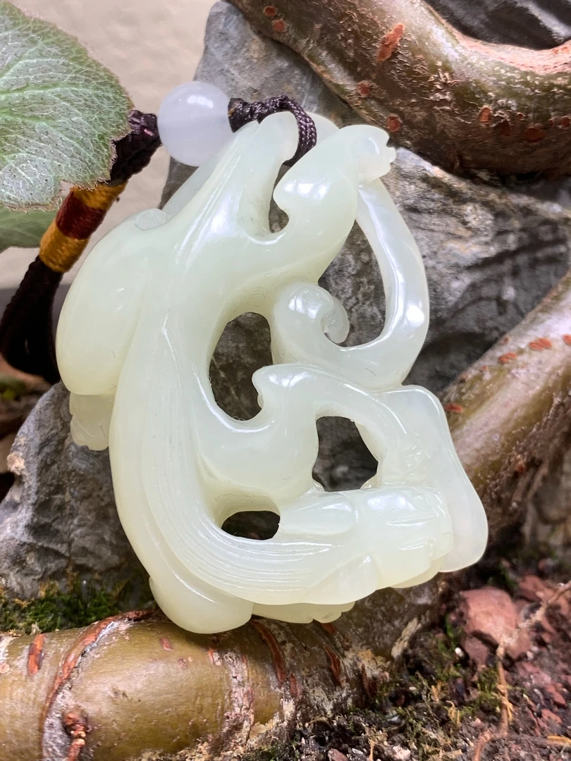 和田玉龙纹挂件，29克，50*36*14，货号02378，8048089