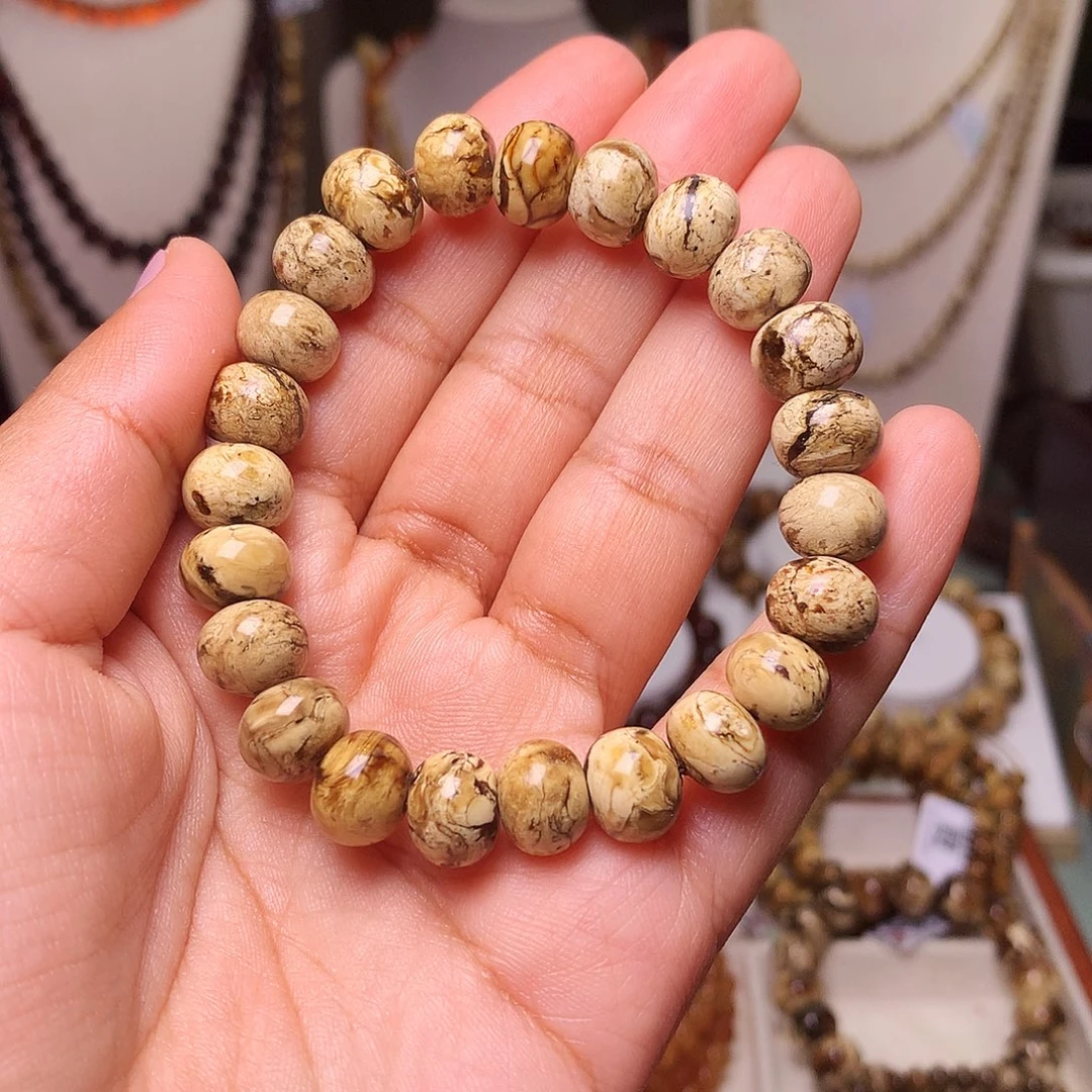 琥珀未镶嵌裸石干白花10-750