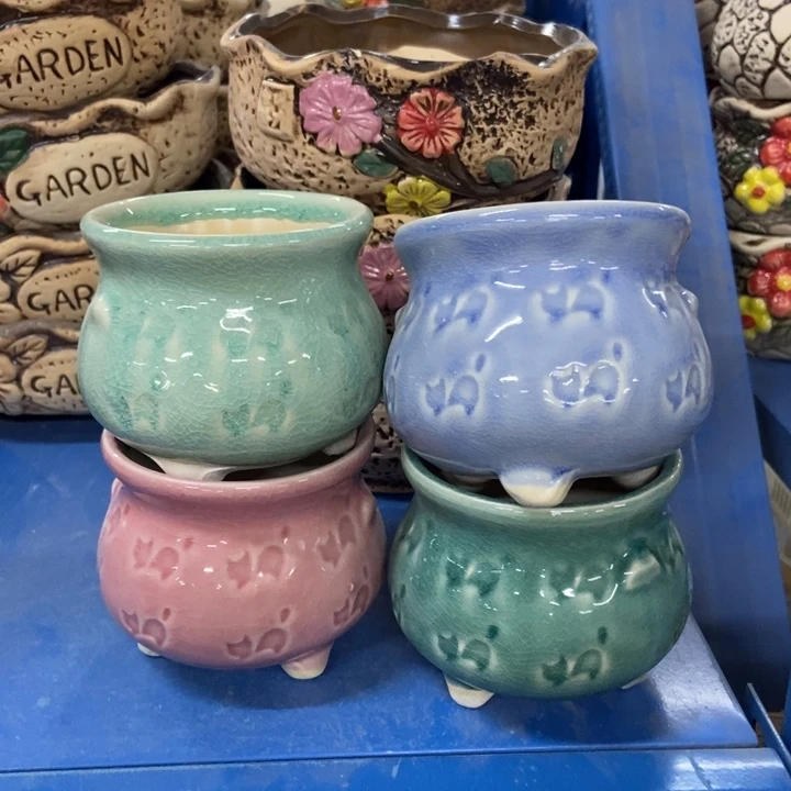 陶瓷花盆单场满9.9发8*7.5猫咪