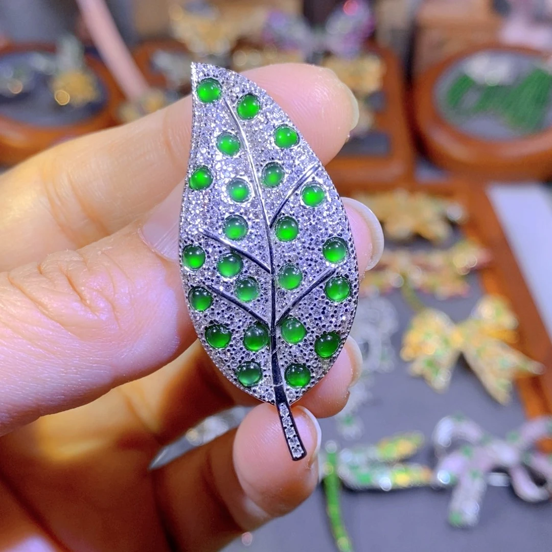 银S925镶嵌挂件翡翠