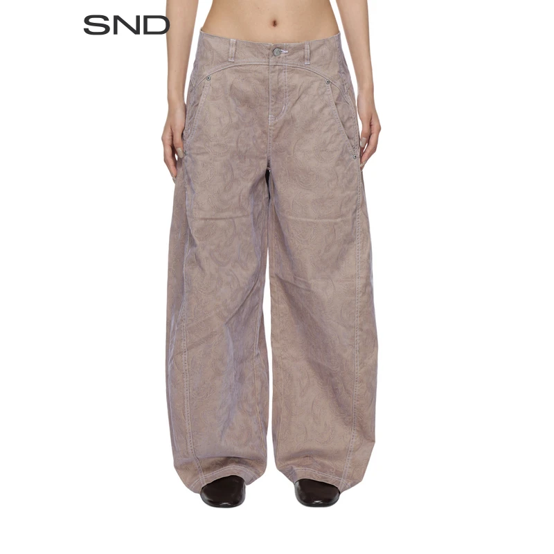 【JUNWEI LIN 设计师品牌】SND PF25 植绒提花萝卜裤