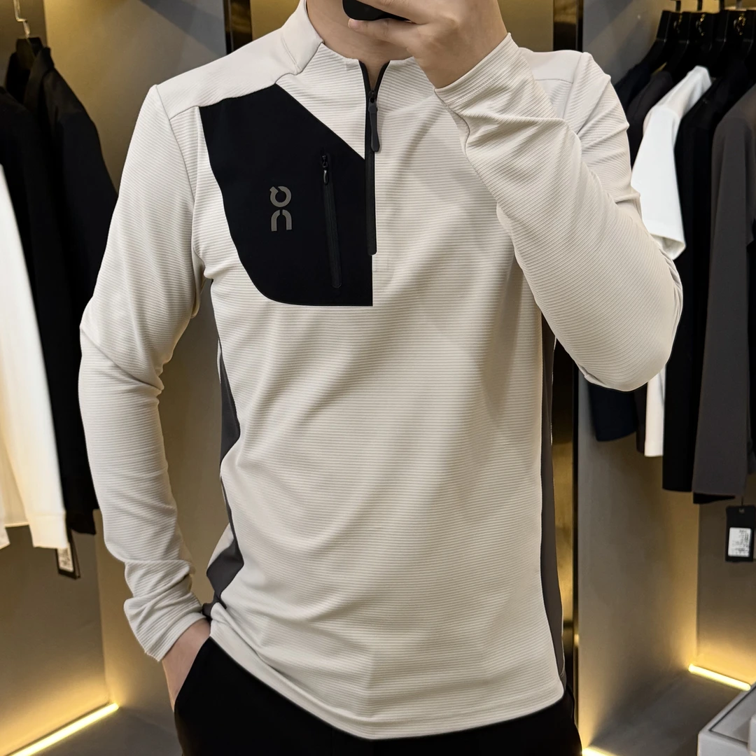 35146秋季新款2025拼接撞色立领拉链长袖卫衣男士休闲百搭小衫