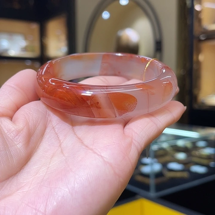 南红玛瑙未镶嵌手镯56.8#57g