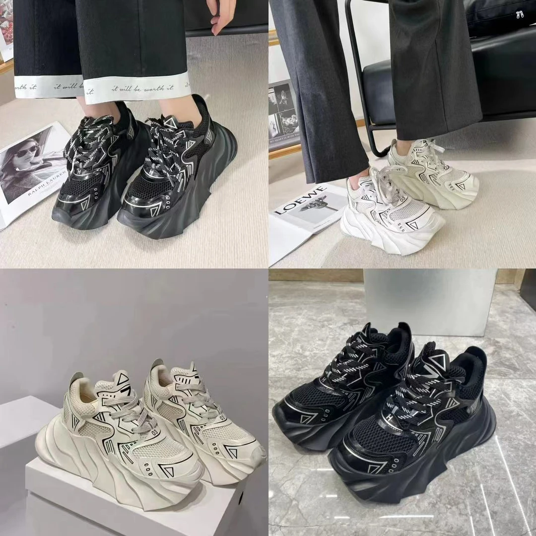 现货C6｜“奶油慕斯”真皮羊垫擦色底老爹鞋女｜半码拍小｜2406-6