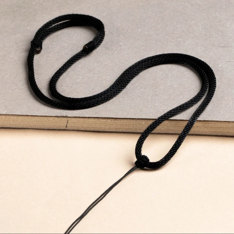 铜合金亚克力项链 平安绳黑色挂脖绳子可调节