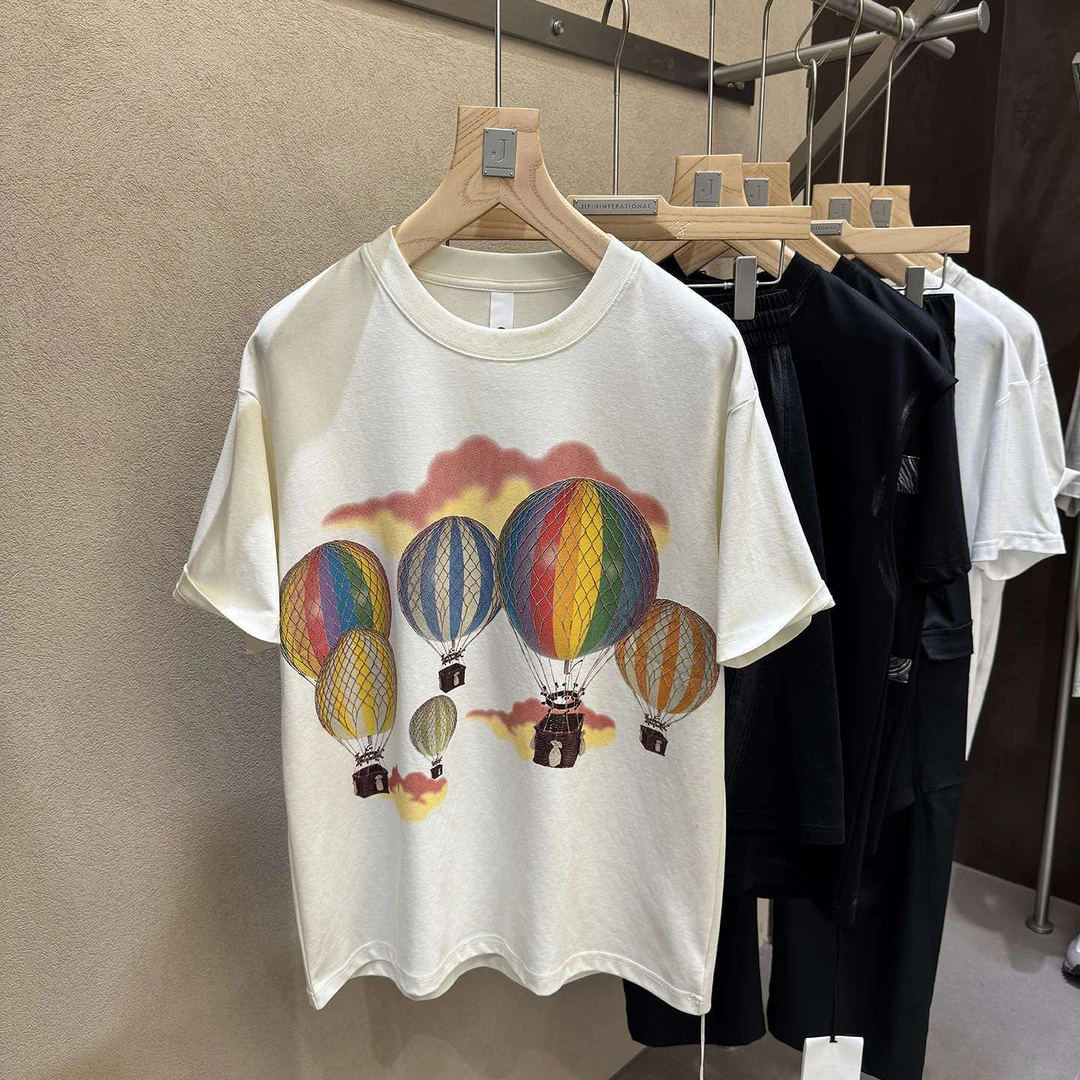 匠心重工！UUS王簰牛货！细密舒适调性热气球印花男士短袖T恤111