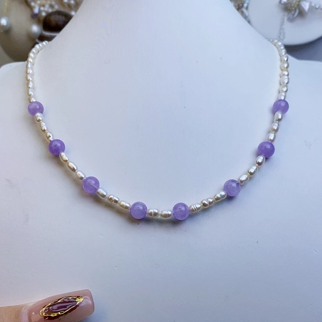 淡水珍珠颈饰银S925镶嵌