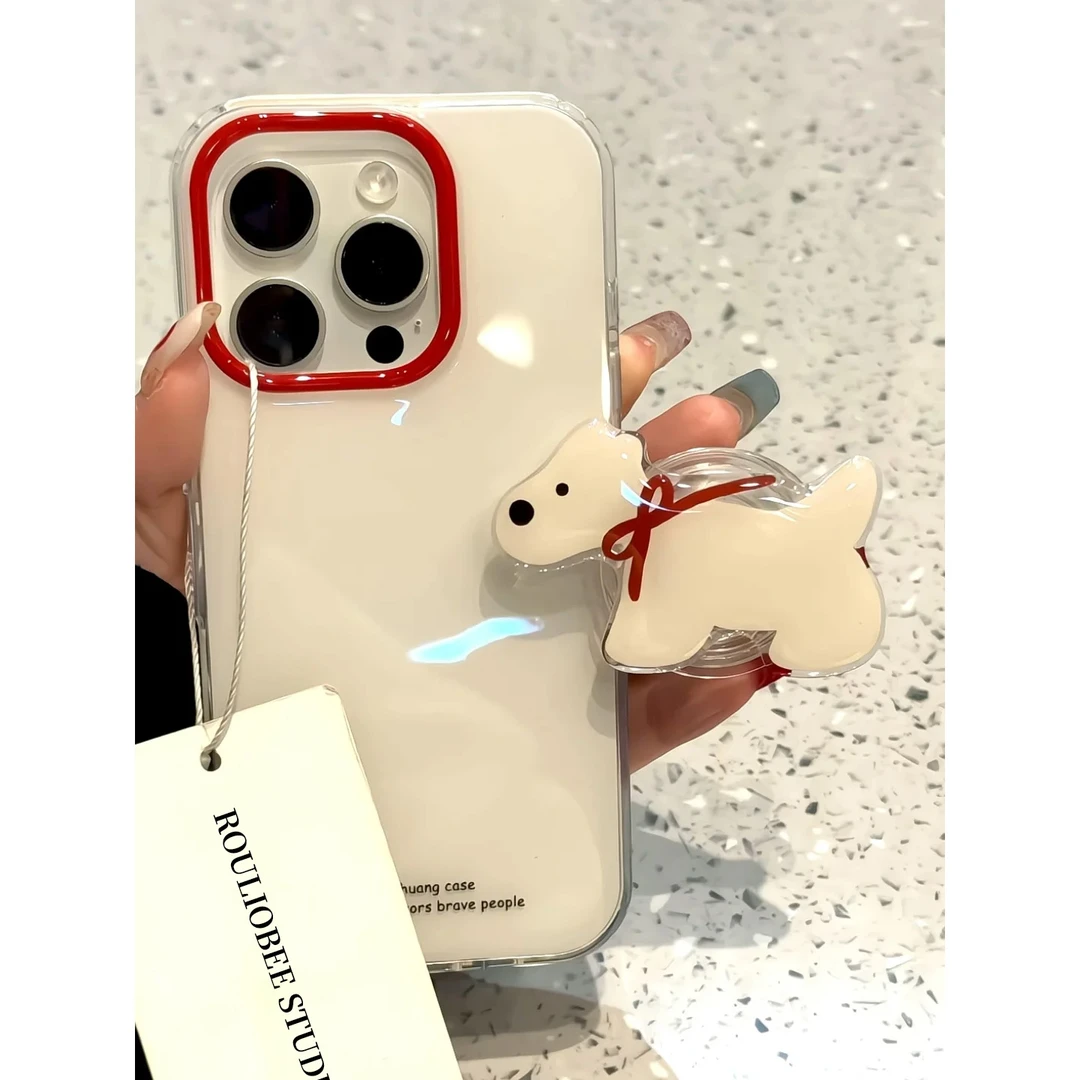 奶呼呼西高地小狗支架适用苹果16/15手机壳苹果华为vivo小米oppo