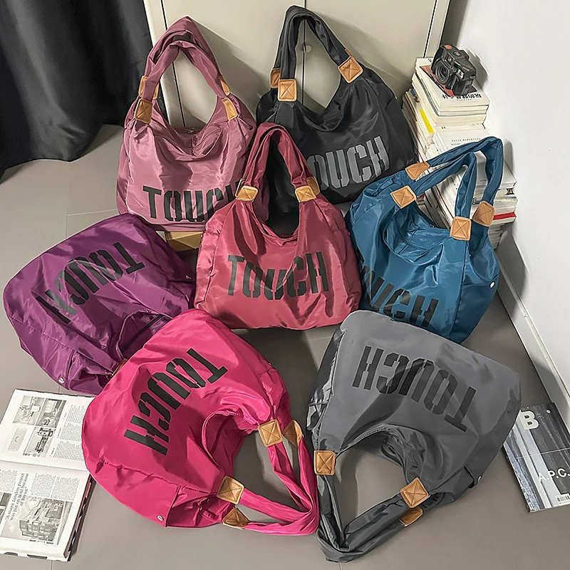 妈咪包手提包外出旅行包夏季辣妈瑜伽包辣妹字母印花尼龙布单肩包