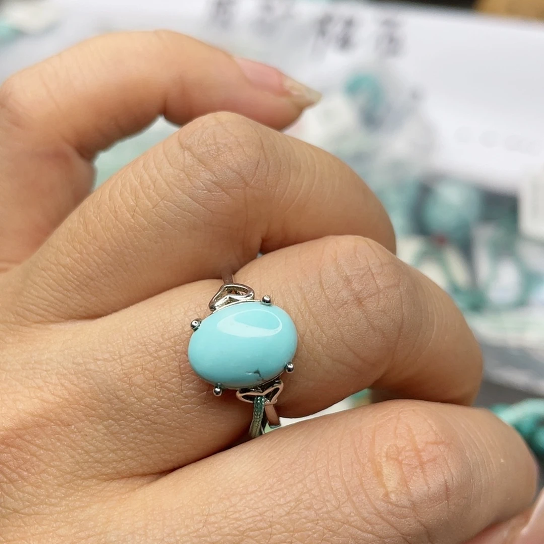 绿松石珠宝奇石银S925镶嵌