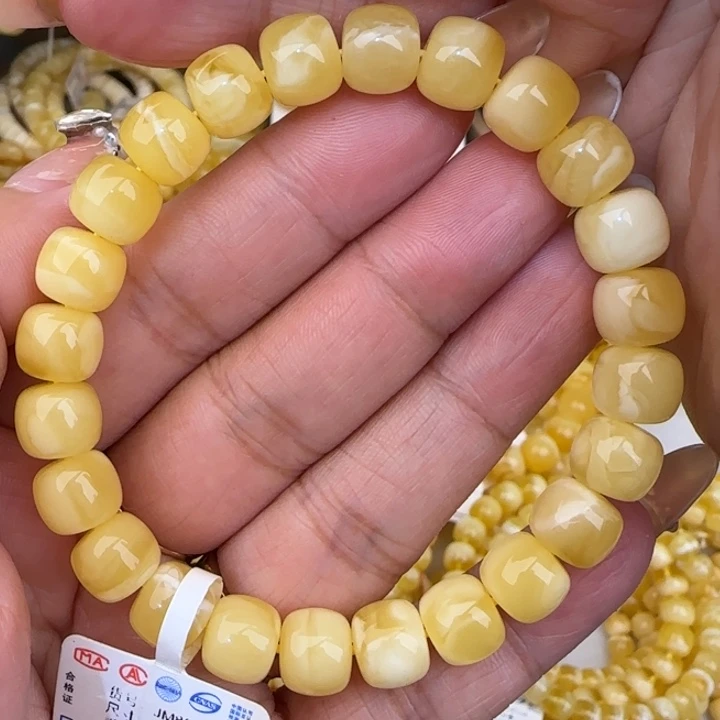 未镶嵌蜜蜡手链白花老型手串