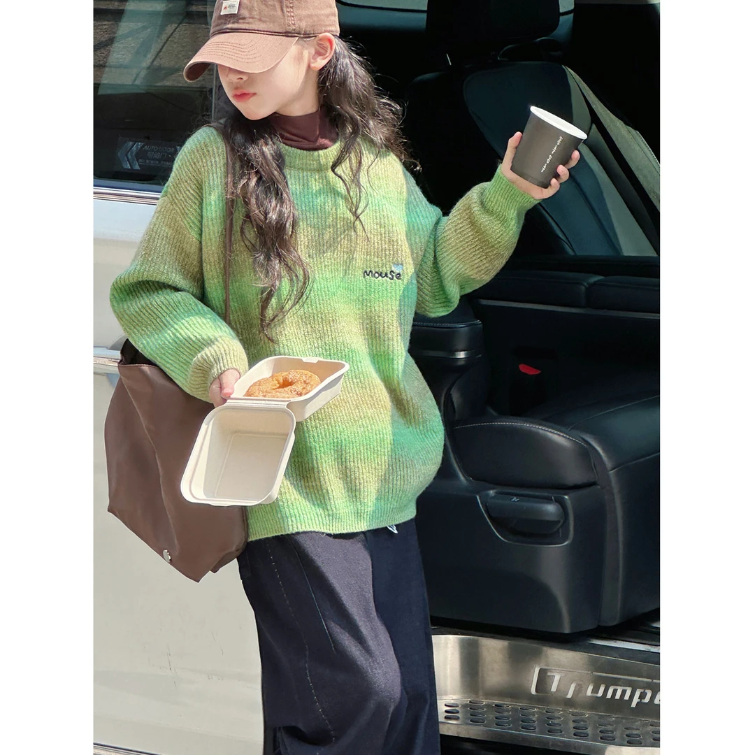K29648孙小美渐变女童秋装毛衣2025新款秋冬儿童针织衫打底上衣服