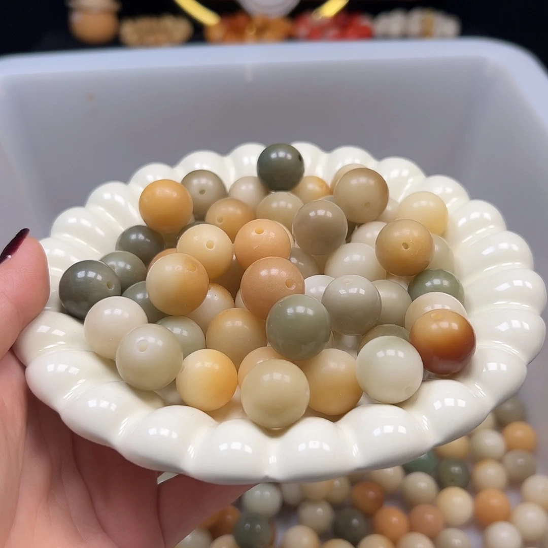手串菩提根/象牙果微瑕16到17干磨多宝圆100颗
