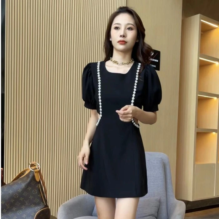 【梦婷家】法式镶钻连衣裙-F085