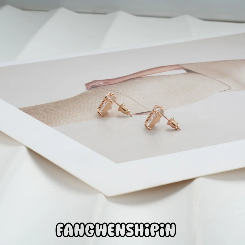 铜合金锆石耳饰 【镀K金】【925银针】耳环4308