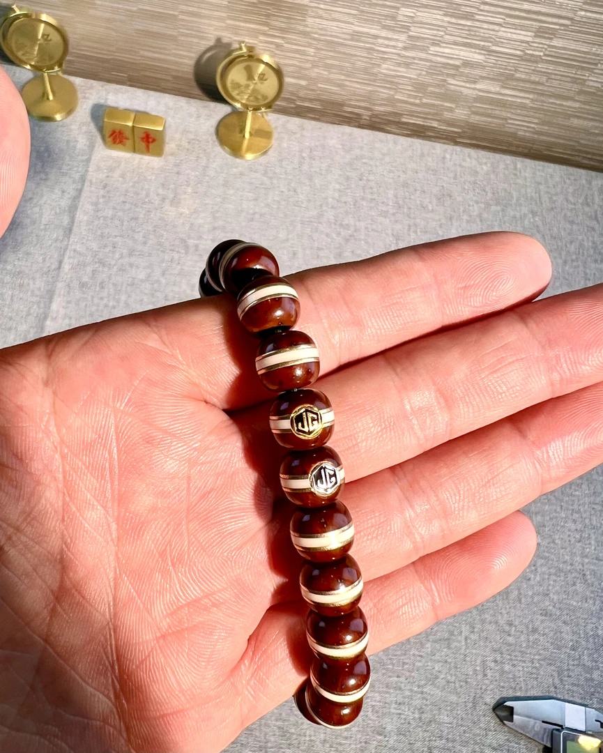 【大掌柜精品文玩】紫金鼠金标实心猛犸牙金腰带紫金鼠菩提 毕业级