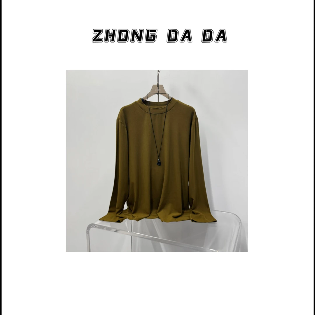 ZHONG大大【】秋季百搭简约长袖T恤纯色百搭打底上衣962*