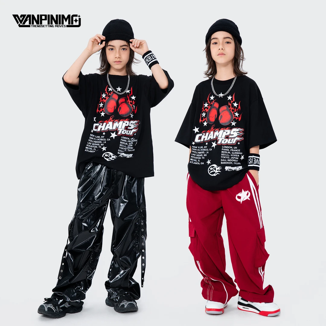 顽皮尼莫童装街舞儿童潮服嘻哈宽松少儿hiphop男童潮牌炸街演出服