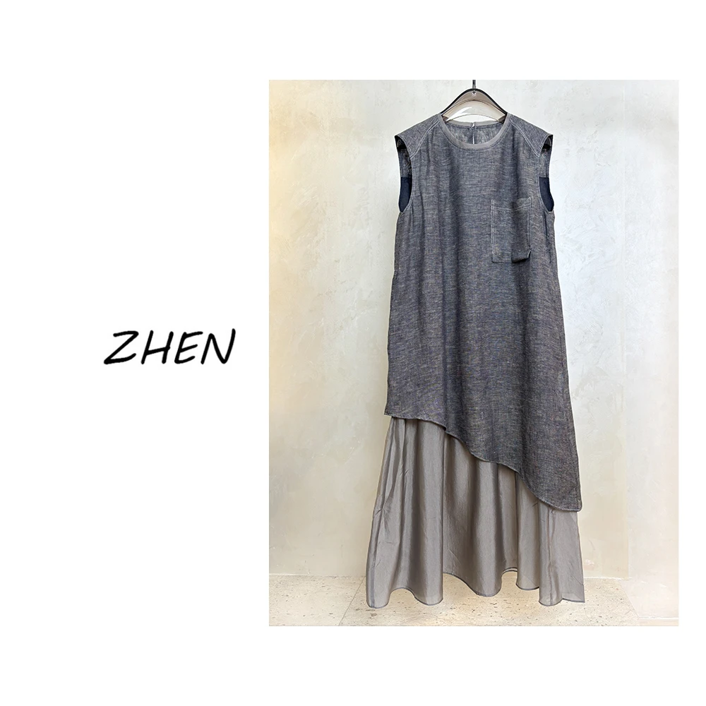 【ZHEN】25K00631 2025新款时尚气质修身显瘦小众设计连衣裙女