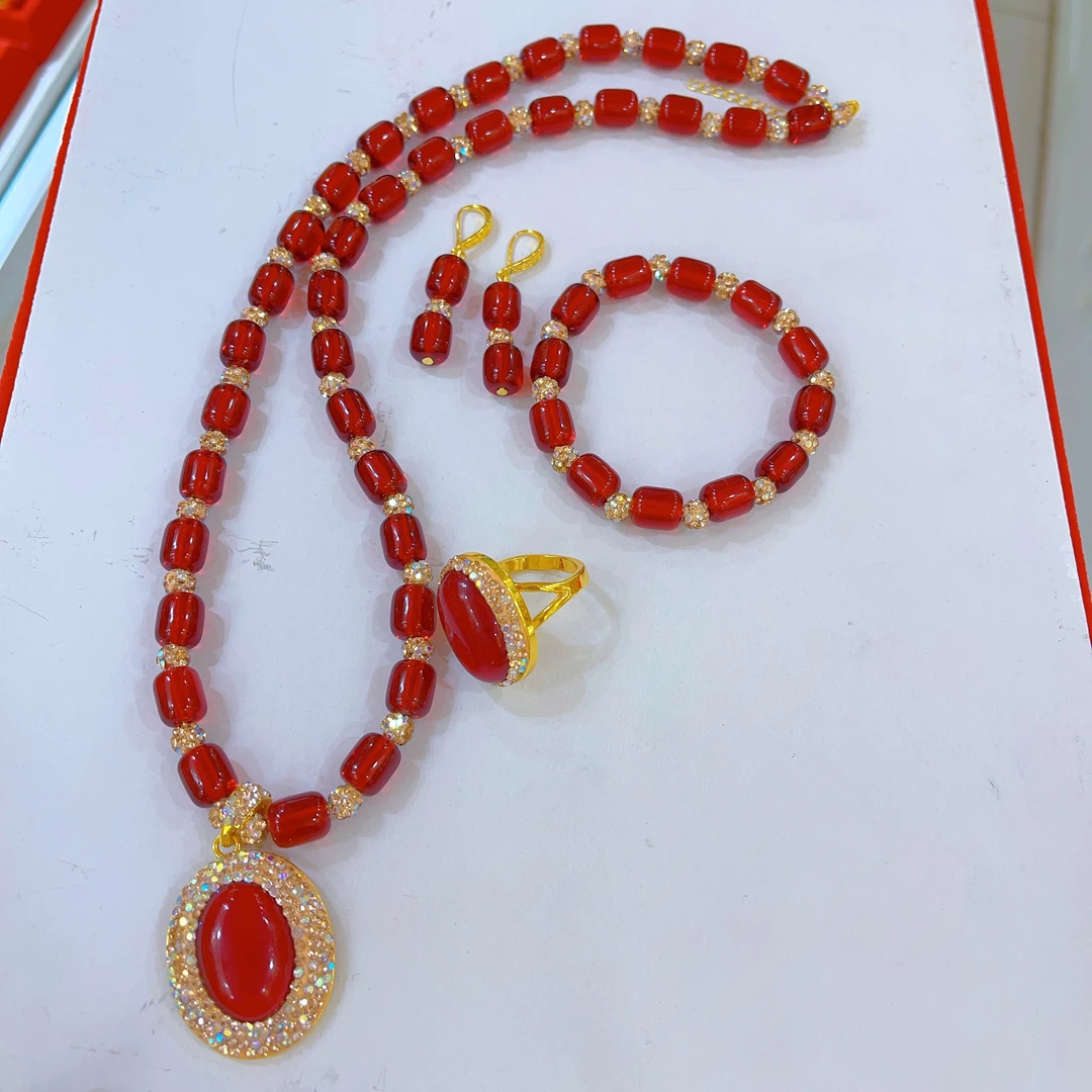 铜合金项链 1095新款四件套首饰耳环项链戒指手链爆款白搭时尚