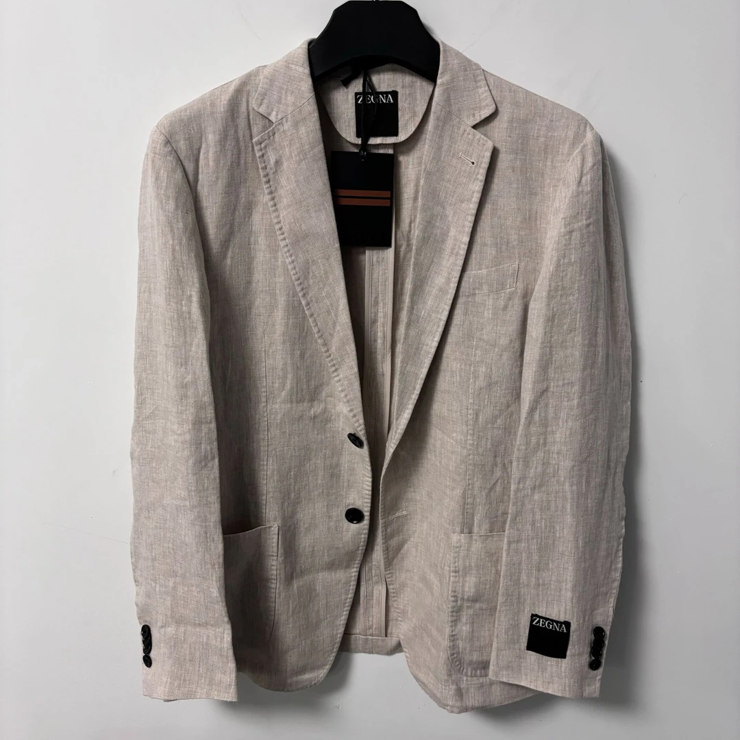 男士春夏款亚麻休闲西装