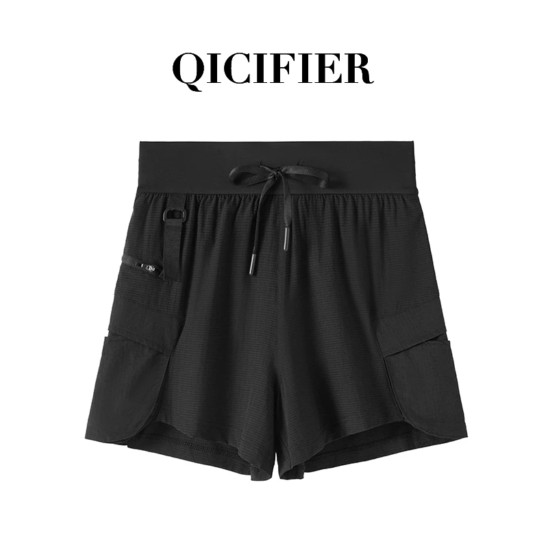 徒步短裤  黑/紫 高腰运动短裤 9116