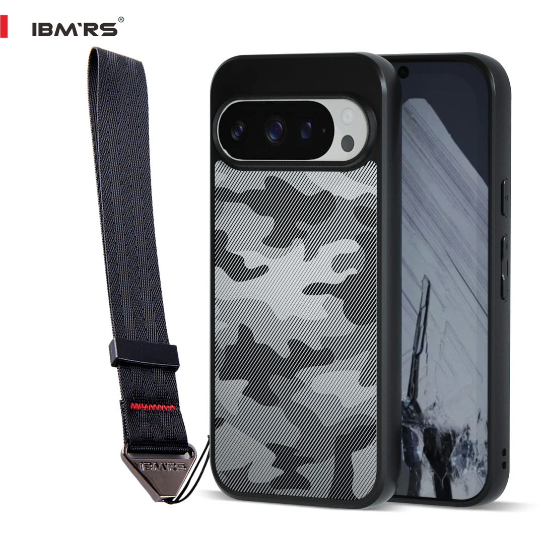 适用谷歌Pixel 9/9 Pro手机壳迷彩透明防摔轻薄外壳自带手腕带