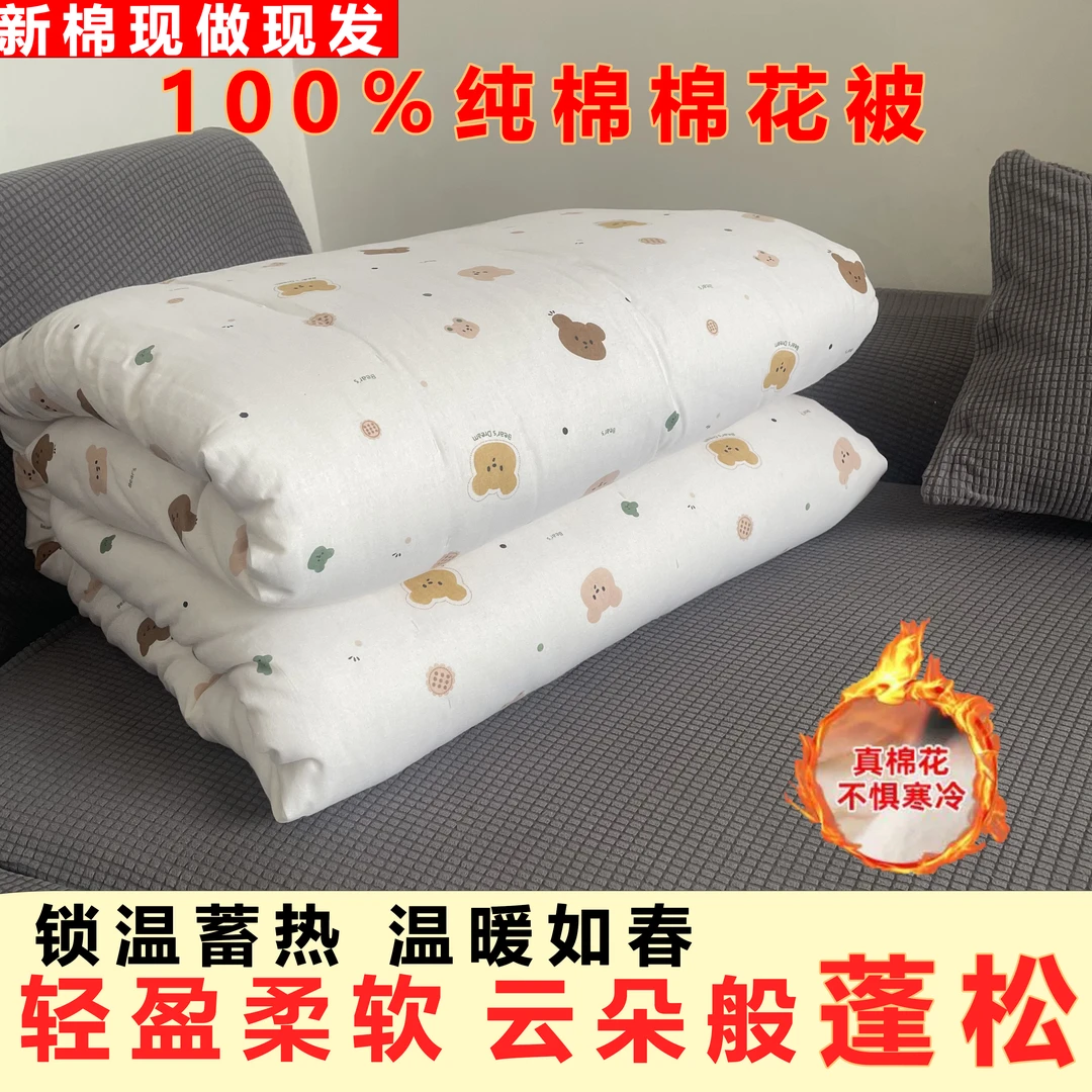 100％纯棉被子单人双人加厚保暖被子冬被棉被芯