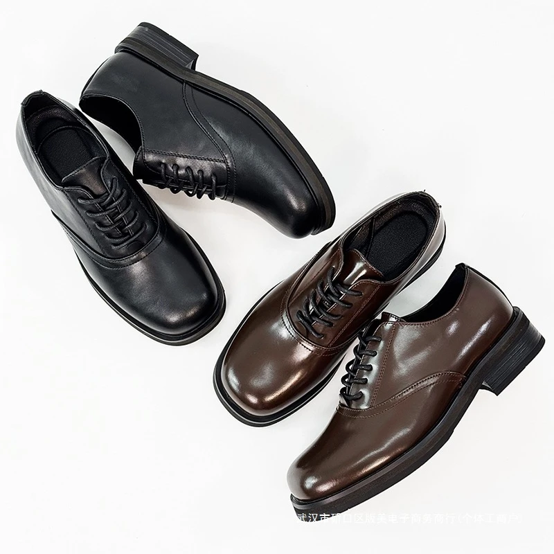 Cleanfit增高厚底德比鞋英伦情侣款百搭春季商务正装休闲方头皮鞋