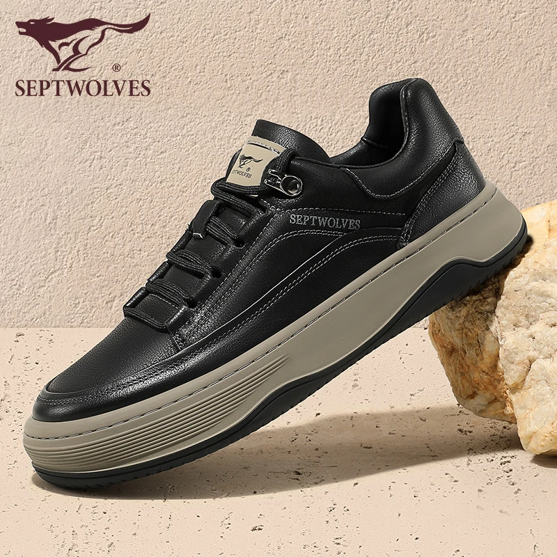 七匹狼男鞋秋季百搭男士鞋子时尚高端真皮软底男士鞋子潮鞋工装鞋