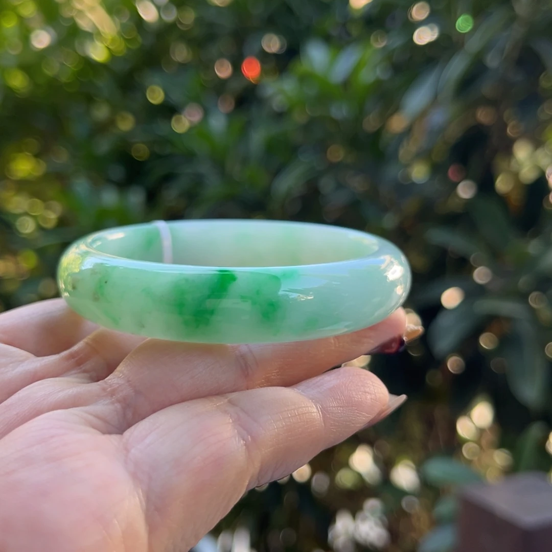 翡翠未镶嵌手镯55正圈