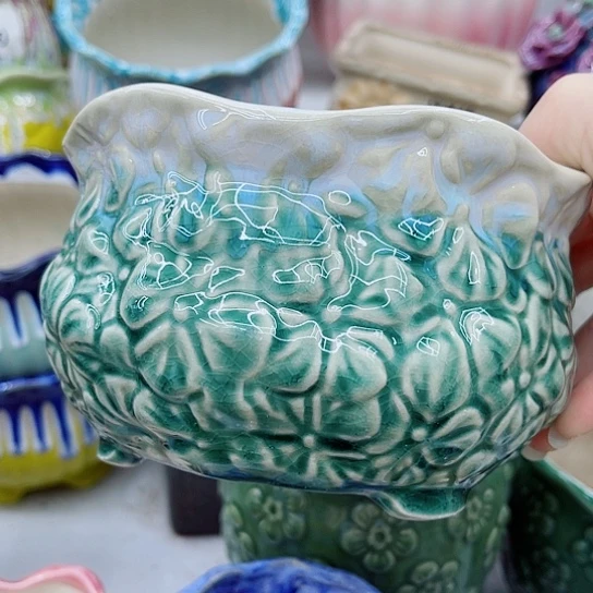 多肉绿植陶瓷花盆9.9包邮