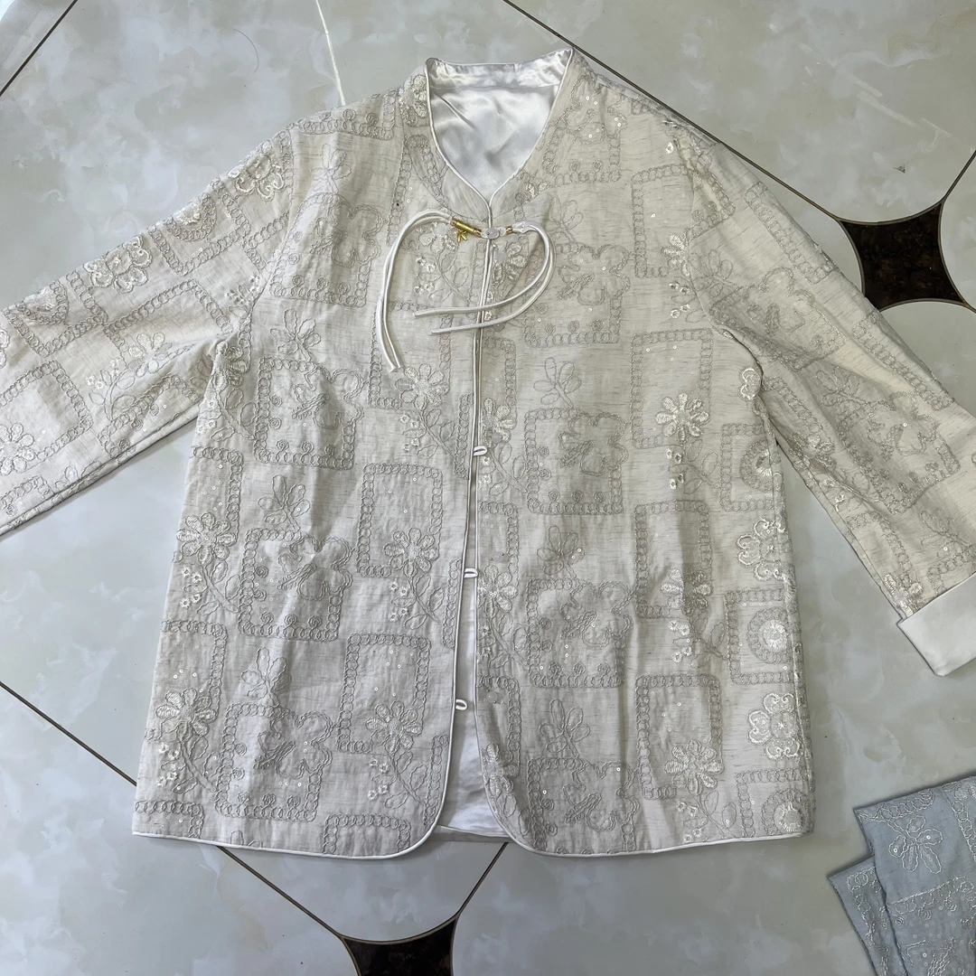 (宁家）新中式国风大码重工遮肉遮肚子大码外套