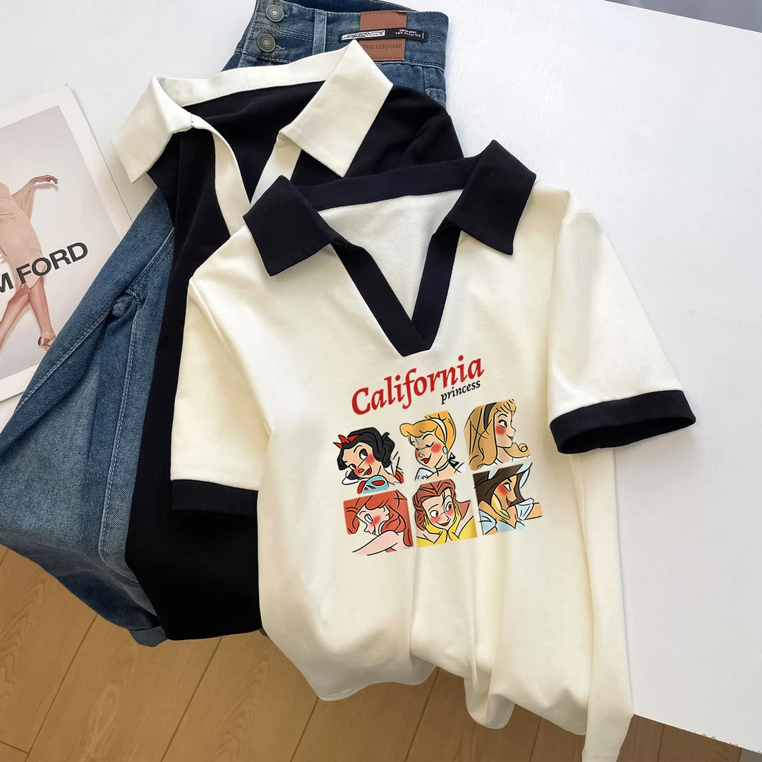 yoewshean/羽媗微胖妹妹大码女装新款短袖t恤遮肚宽松显瘦v领上衣