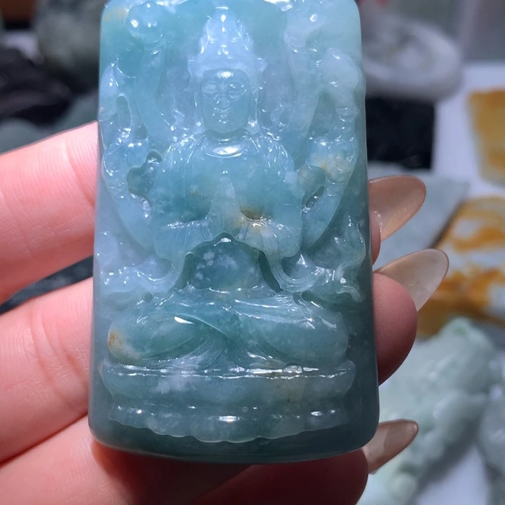 翡翠未镶嵌颈饰保真天然A货翡翠