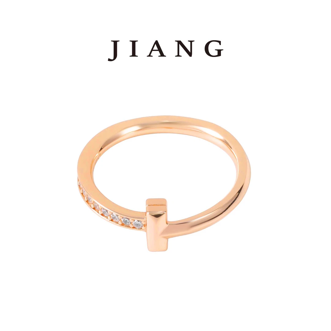 铜合金合成锆石戒指 CNC精工 气质时尚T戒戒指  R055