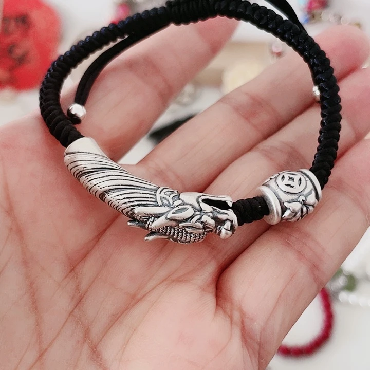 珐琅吊坠足银龙头