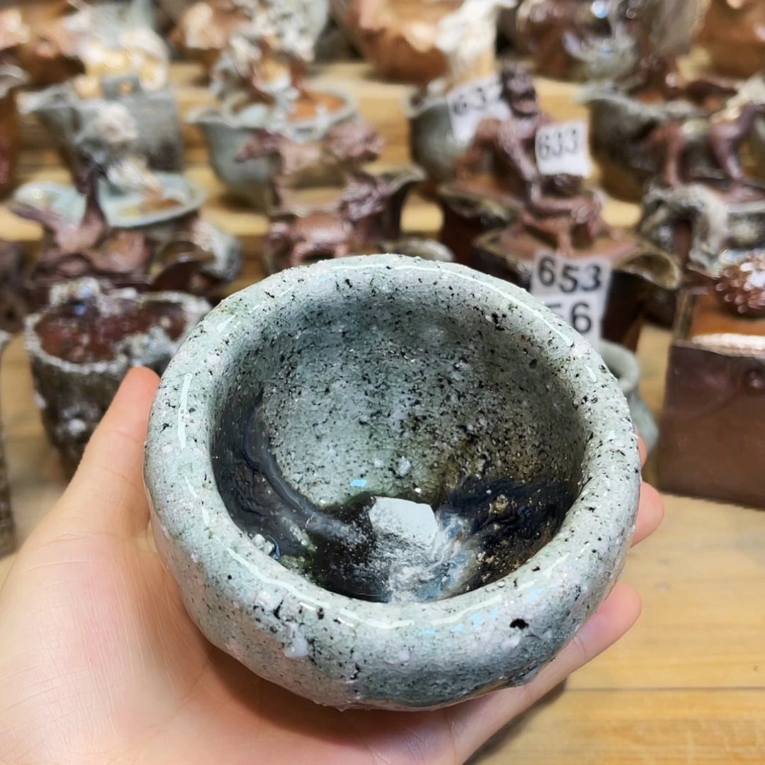 杯柴烧粗陶手捏杯