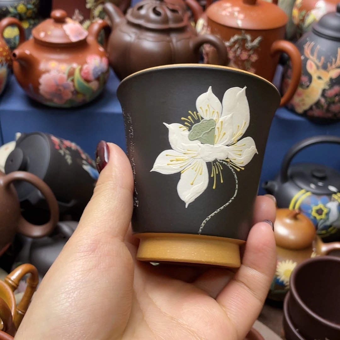 茶杯红泥紫砂主人杯130cc