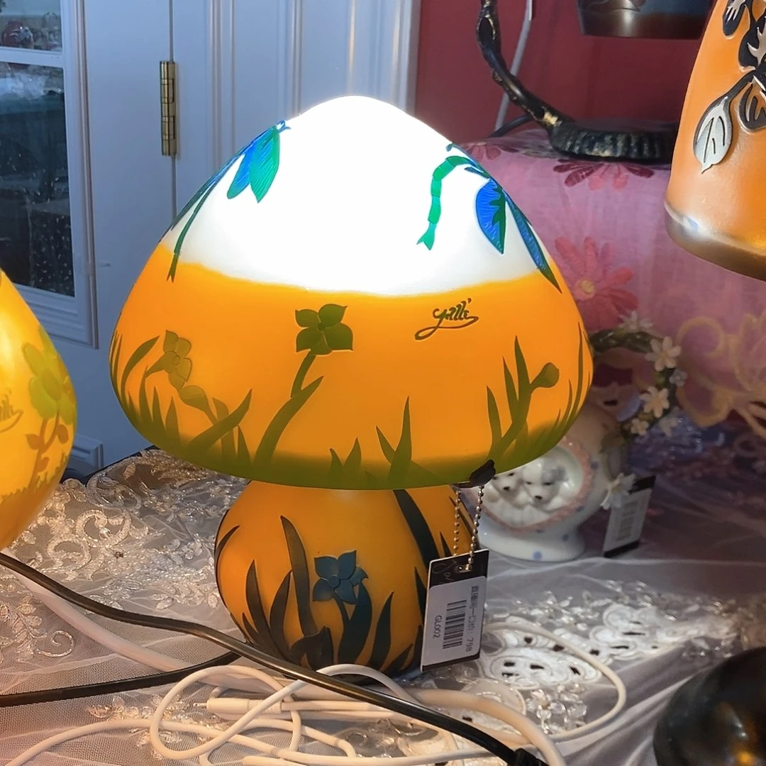 摆件GL002老料琉璃格雷台灯